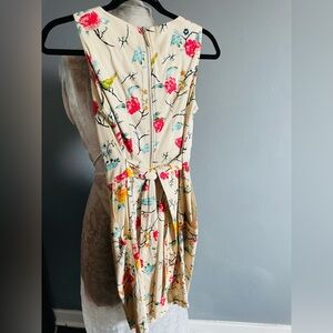 Suzy Shier Floral Tie Dress With Zipper Back